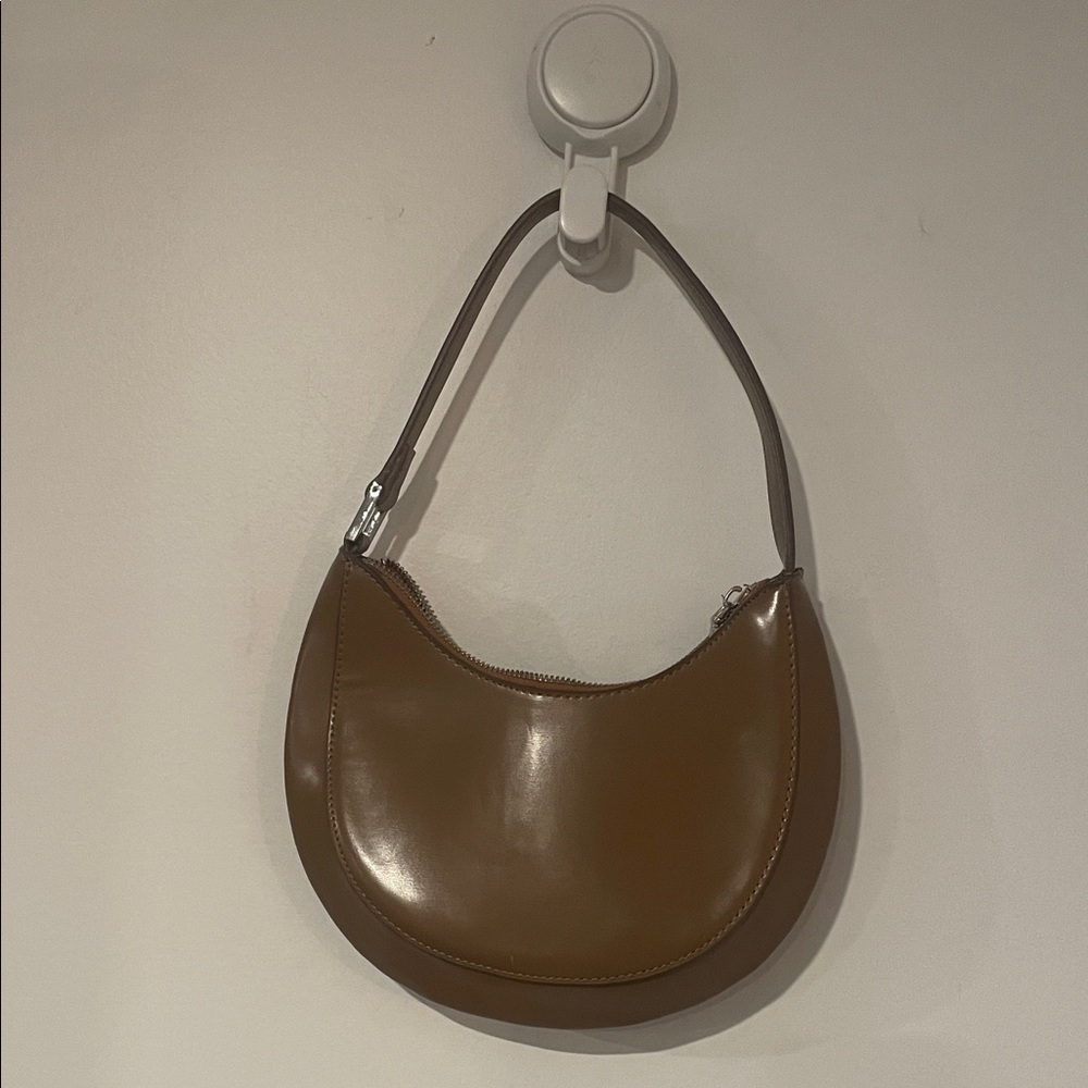 Elegant Brown Leather Women's Bag by Mango